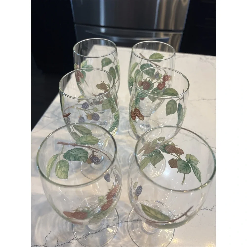 Noritake Gourmet Harvest 7941 Footed Iced Tea Glasses Set of 6